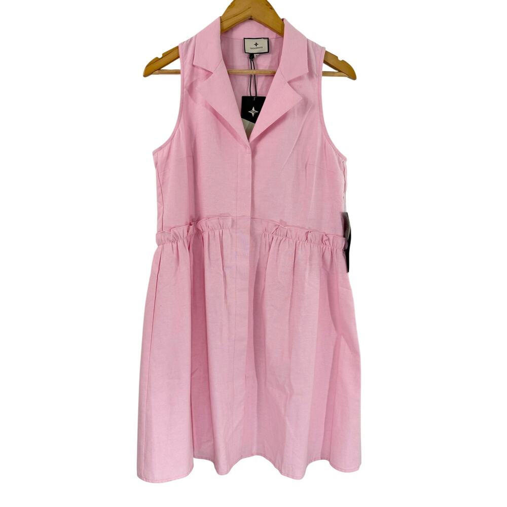 Tuckernuck Pink Oxford Sleeveless Royal Shirt Dress Size M NWT - Picture 3 of 9